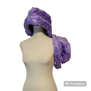 Two Fashionable Purple Furry Bucket Hats by Rinco
